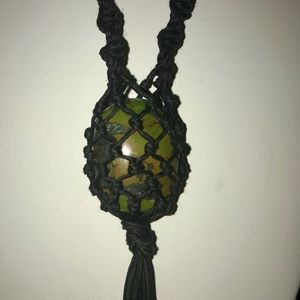 Necklace micro macrame turquoise!
